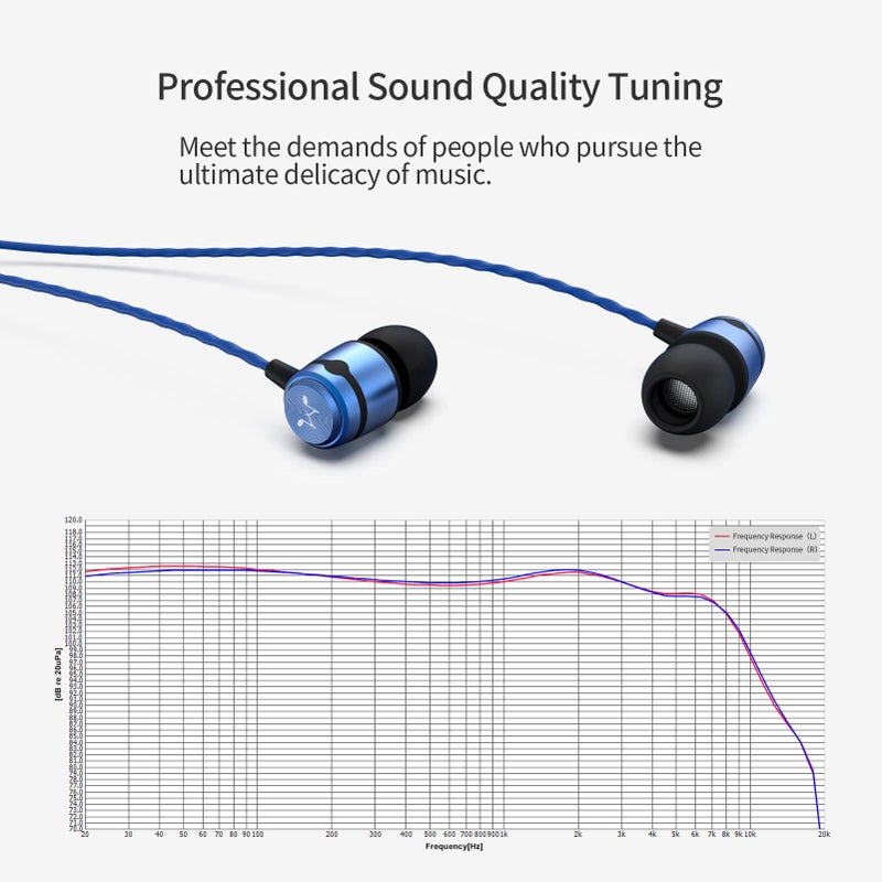 SoundMAGIC E50 Wired Earbuds No Microphone in Ear Monitor HiFi Earphones Noise Isolating Headphones Comfortable Fit Blue - Image 3